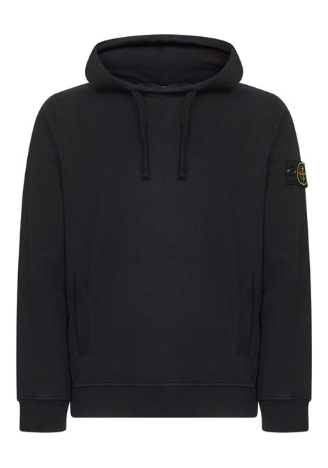 brushed organic cotton  man black STONE ISLAND | K2S15 6100029 S0A20V0029